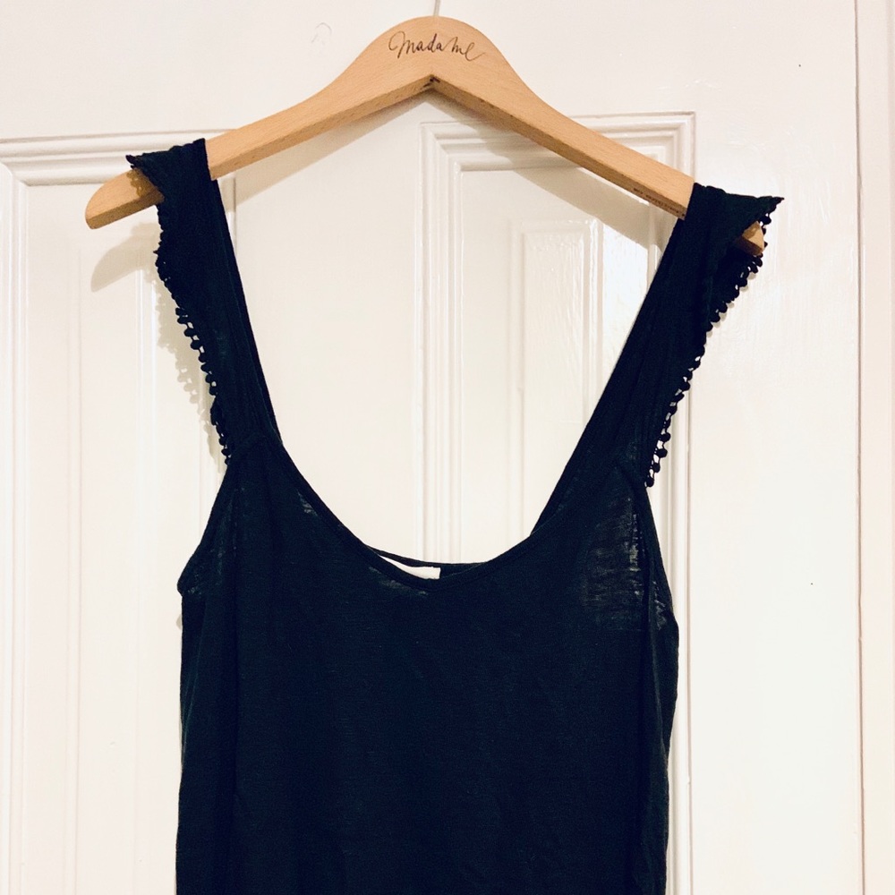 Sezane black linen top